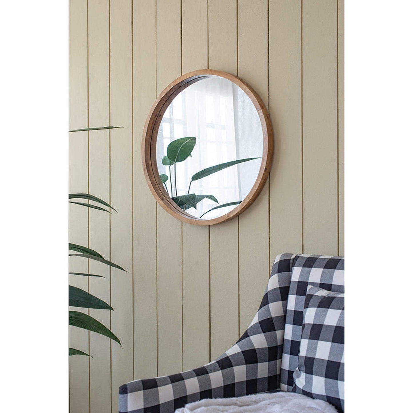 A&B Home Charleston 28" x 28" Bundle of 20 Round Warm Brown Wooden Frame Wall-Mounted Mirror