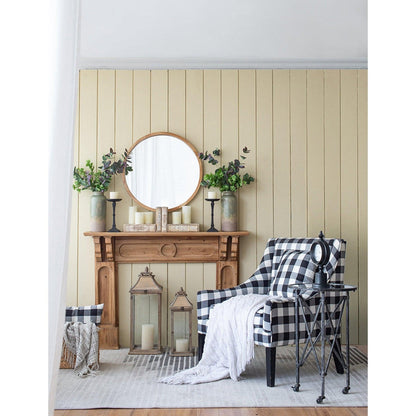 A&B Home Charleston 28" x 28" Bundle of 20 Round Warm Brown Wooden Frame Wall-Mounted Mirror