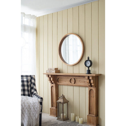 A&B Home Charleston 28" x 28" Bundle of 20 Round Warm Brown Wooden Frame Wall-Mounted Mirror