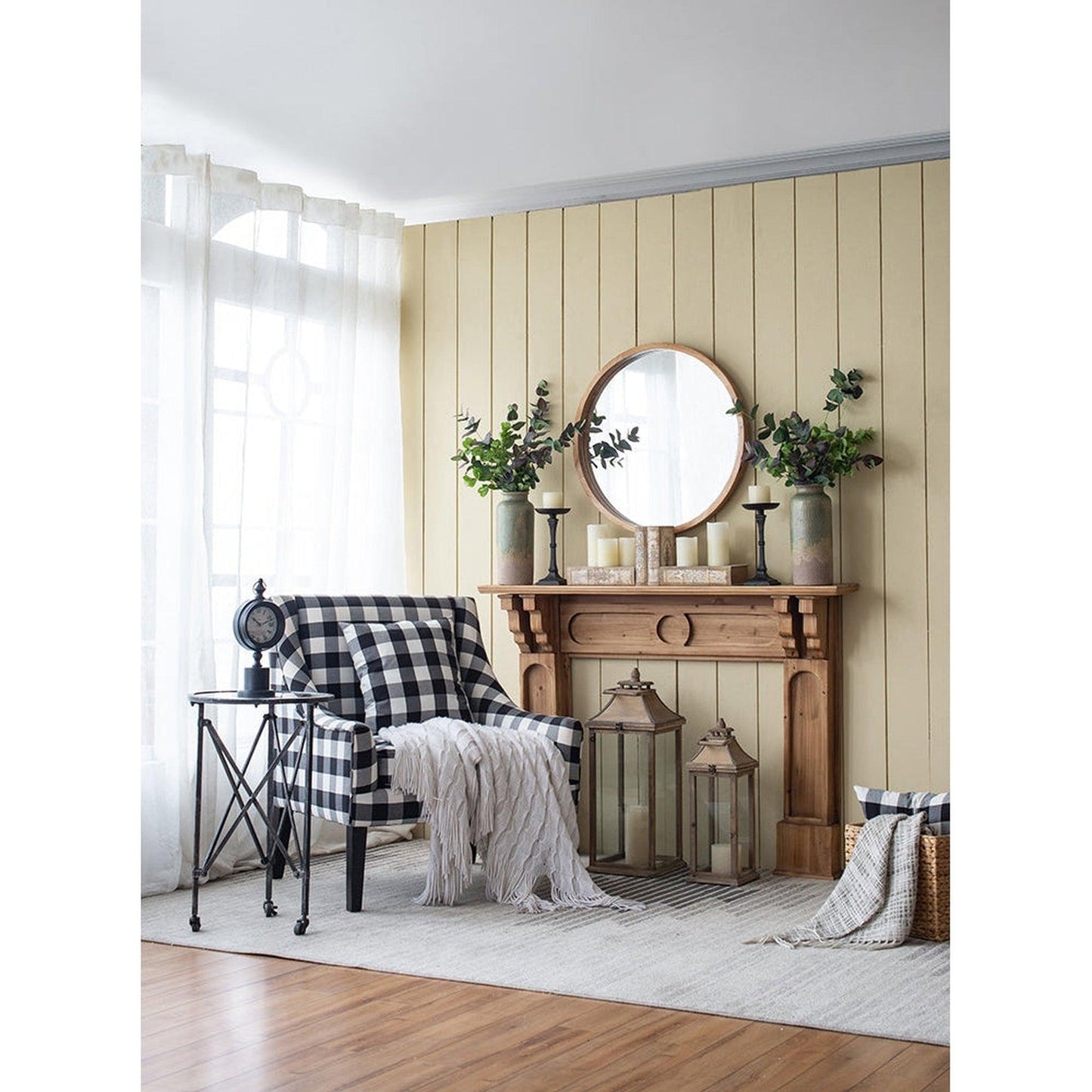 A&B Home Charleston 28" x 28" Bundle of 20 Round Warm Brown Wooden Frame Wall-Mounted Mirror