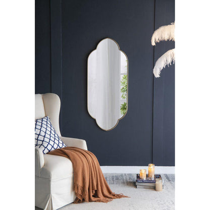 A&B Home Clarissa 22" x 48" Bundle of 12 Rectangular Clover-Like Corner Champagne Gold Metal Frame Wall-Mounted Mirror