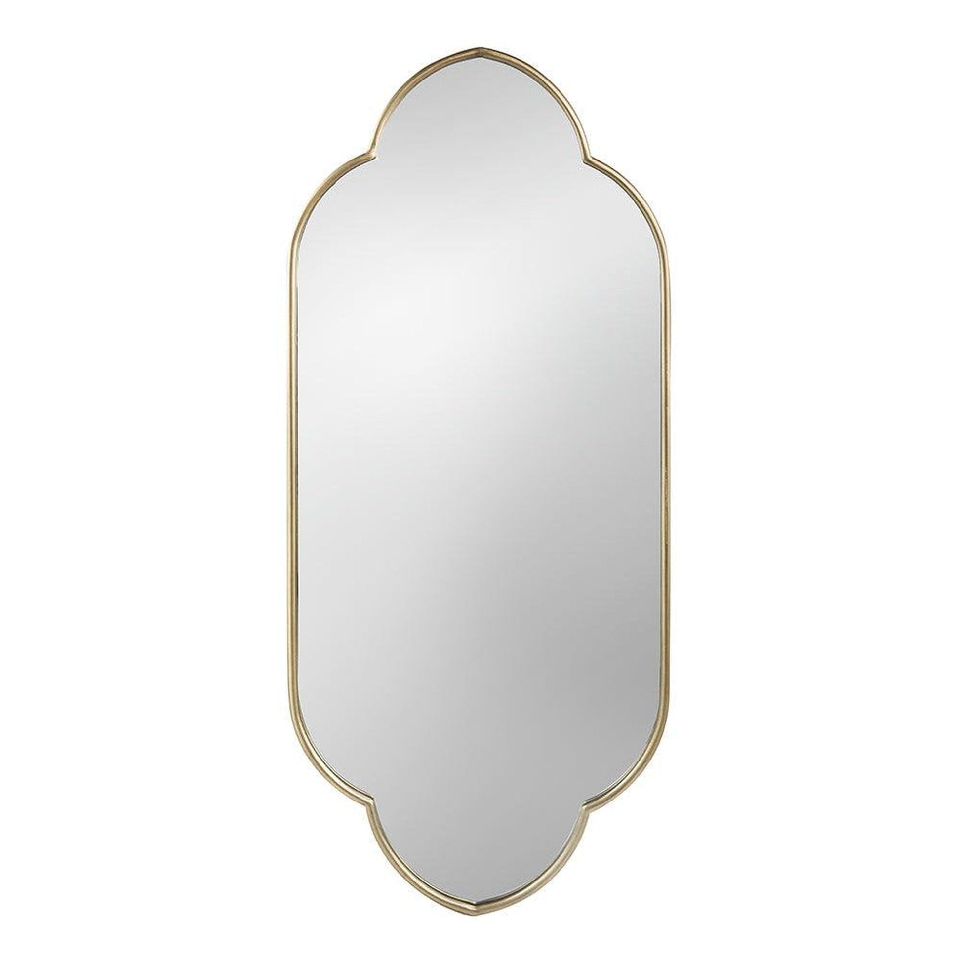 A&B Home Clarissa 22" x 48" Bundle of 12 Rectangular Clover-Like Corner Champagne Gold Metal Frame Wall-Mounted Mirror