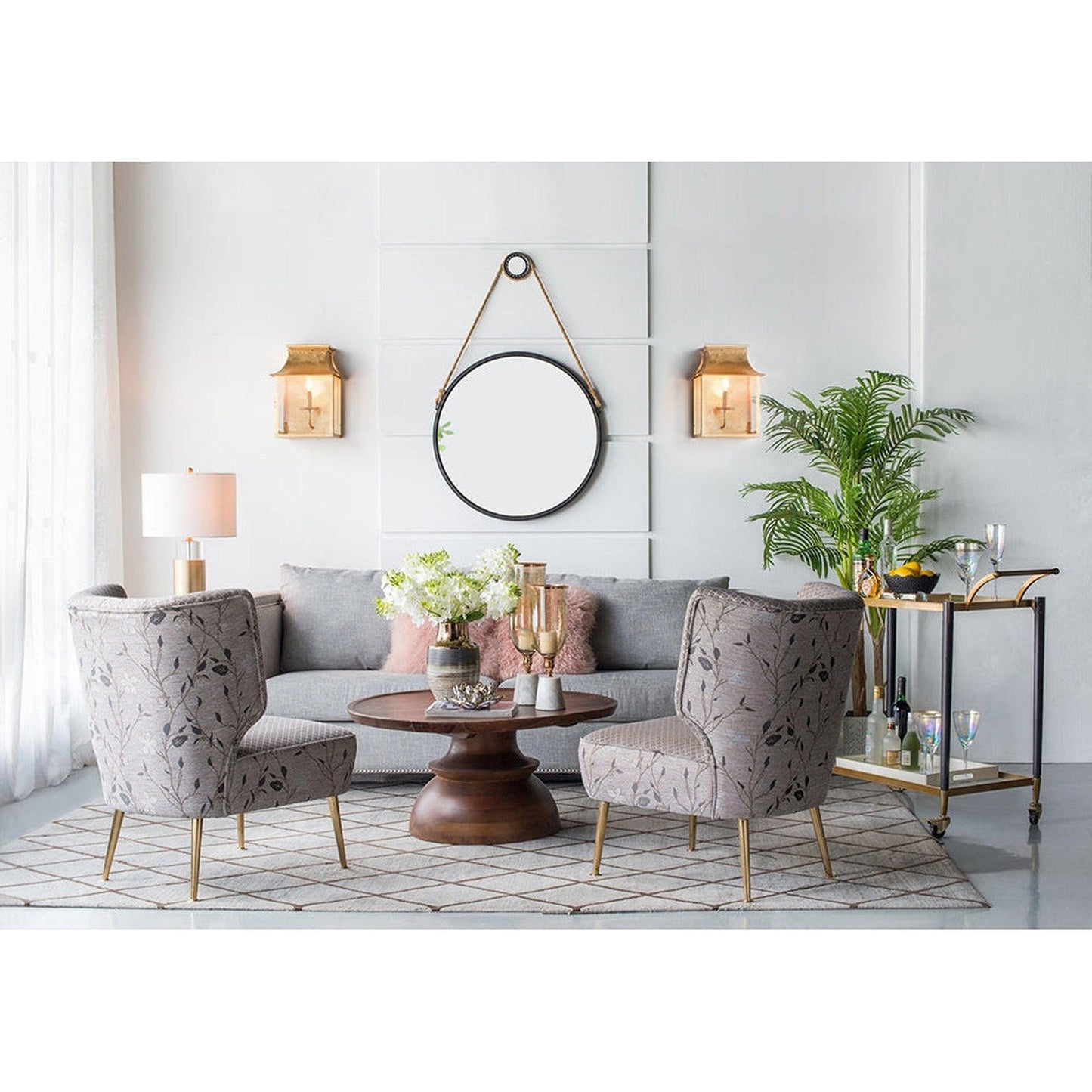 A&B Home Cleveland 30" x 30" Bundle of 15 Black Metal Frame Round Shape Wall-Mounted Mirror With Rope Strap