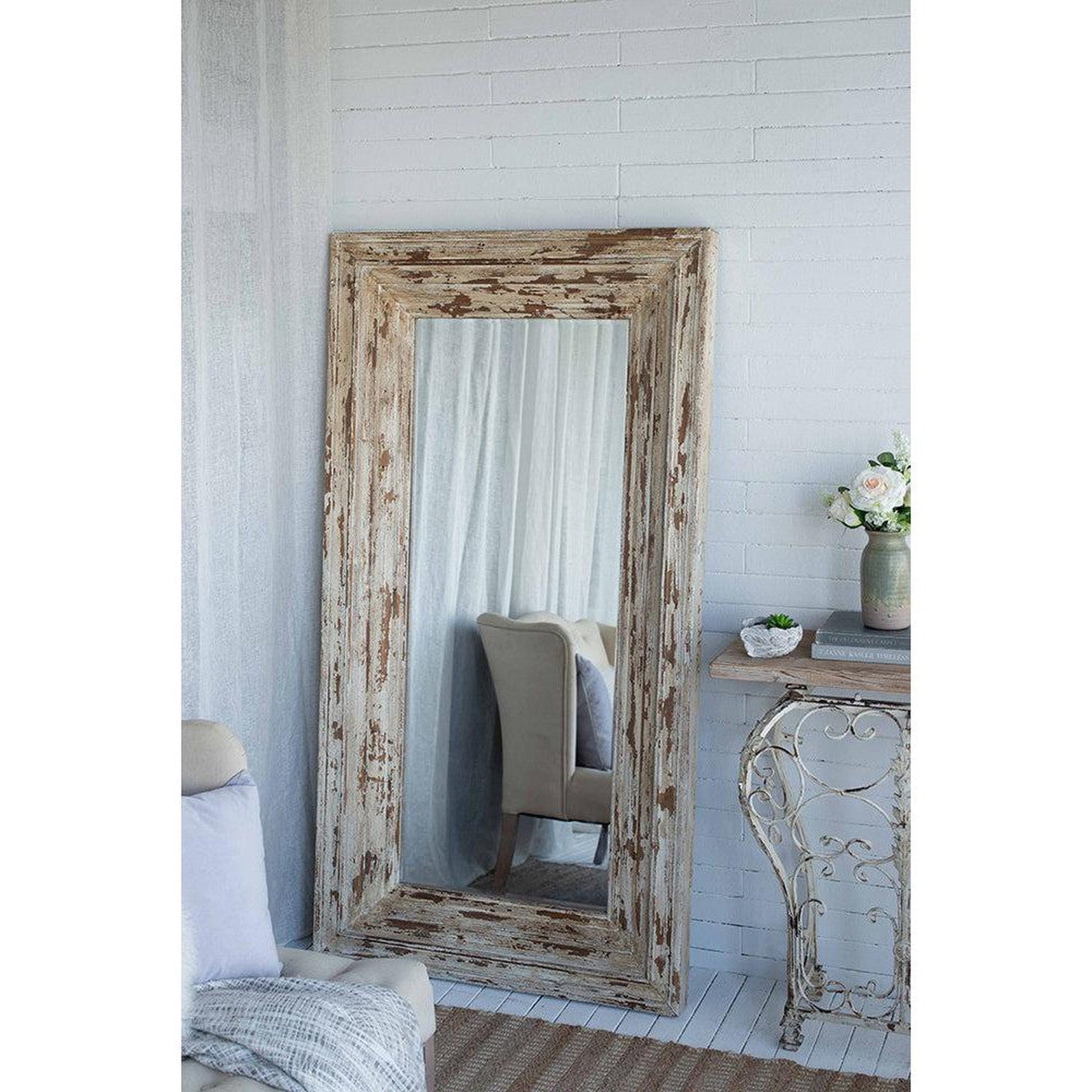 A&B Home Colfax 39" x 75" Bundle of 4 Rectangular Fir Wood Frame Floor Mirror