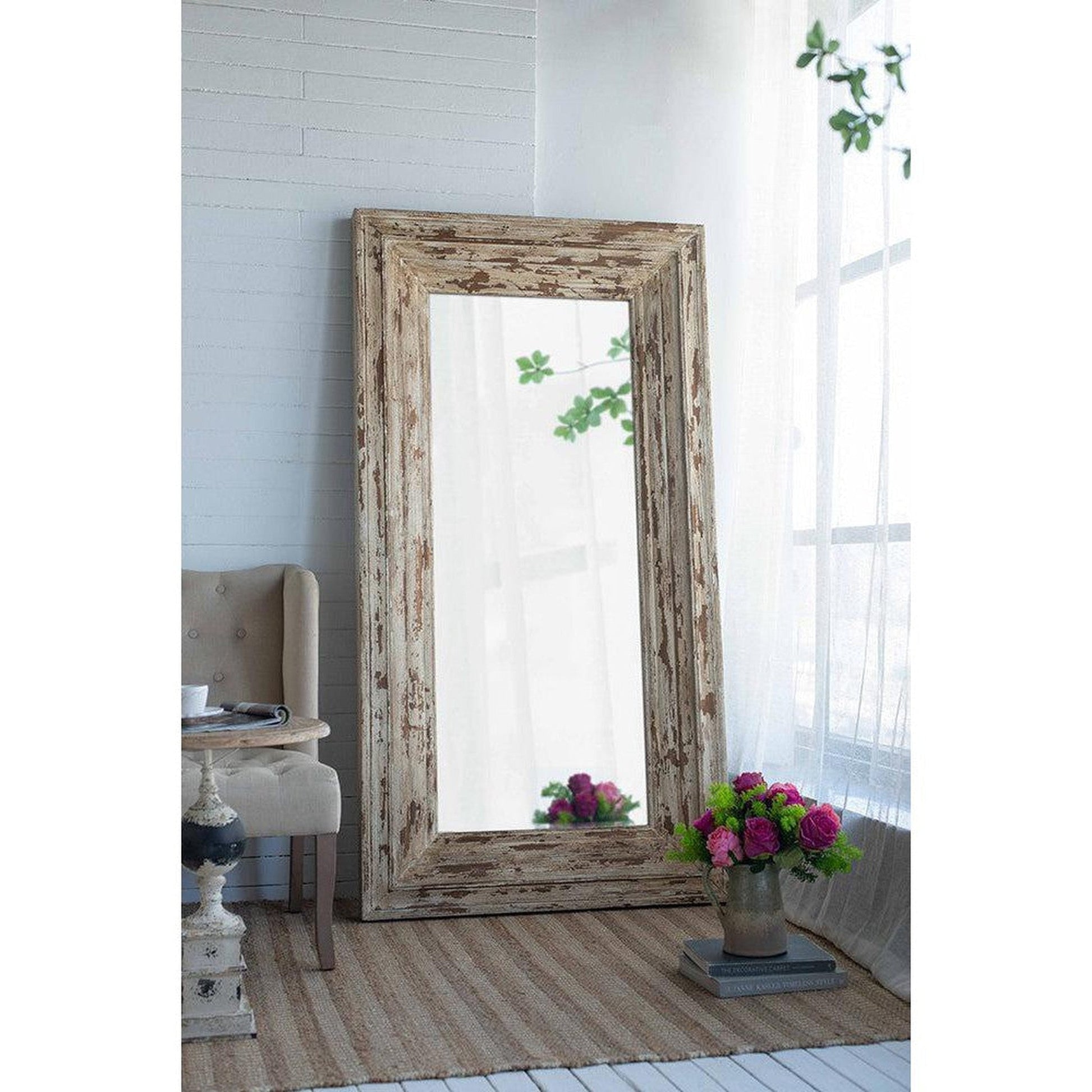 A&B Home Colfax 39" x 75" Bundle of 4 Rectangular Fir Wood Frame Floor Mirror