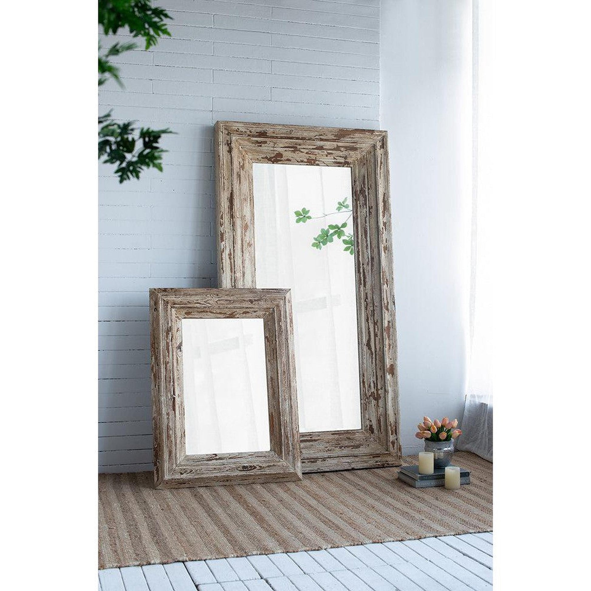 A&B Home Colfax 39" x 75" Bundle of 4 Rectangular Fir Wood Frame Floor Mirror