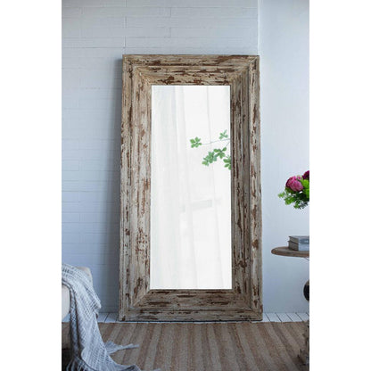 A&B Home Colfax 39" x 75" Bundle of 5 Full-Length Antique Brown Distressed Wooden Frame Wall-Mounted Mirror