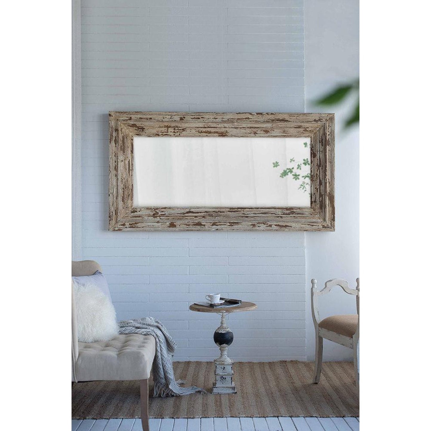 A&B Home Colfax 39" x 75" Bundle of 5 Full-Length Antique Brown Distressed Wooden Frame Wall-Mounted Mirror