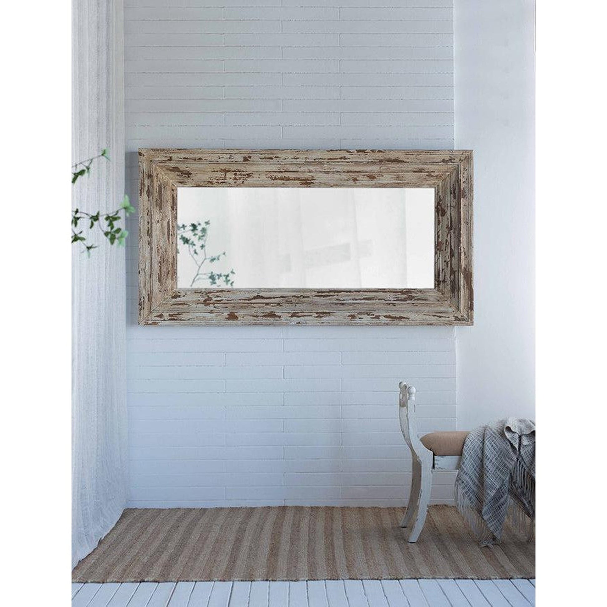 A&B Home Colfax 39" x 75" Bundle of 5 Full-Length Antique Brown Distressed Wooden Frame Wall-Mounted Mirror