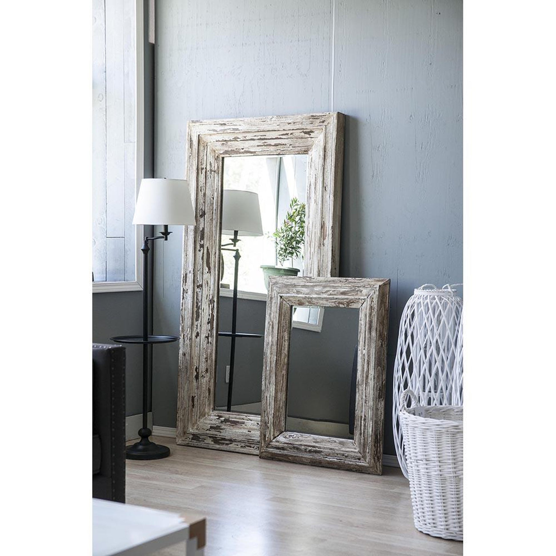 A&B Home Colfax 39" x 75" Bundle of 5 Full-Length Antique Brown Distressed Wooden Frame Wall-Mounted Mirror