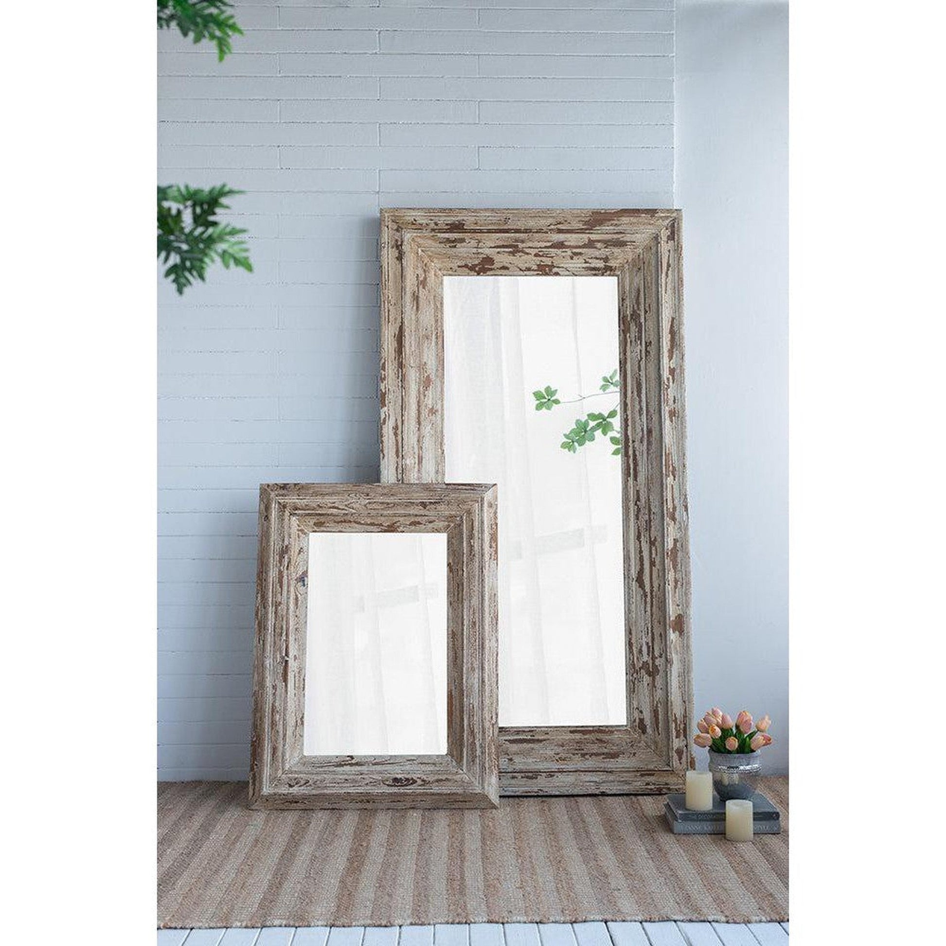 A&B Home Colfax 39" x 75" Bundle of 6 Rectangular Fir Wood Frame Floor Mirror