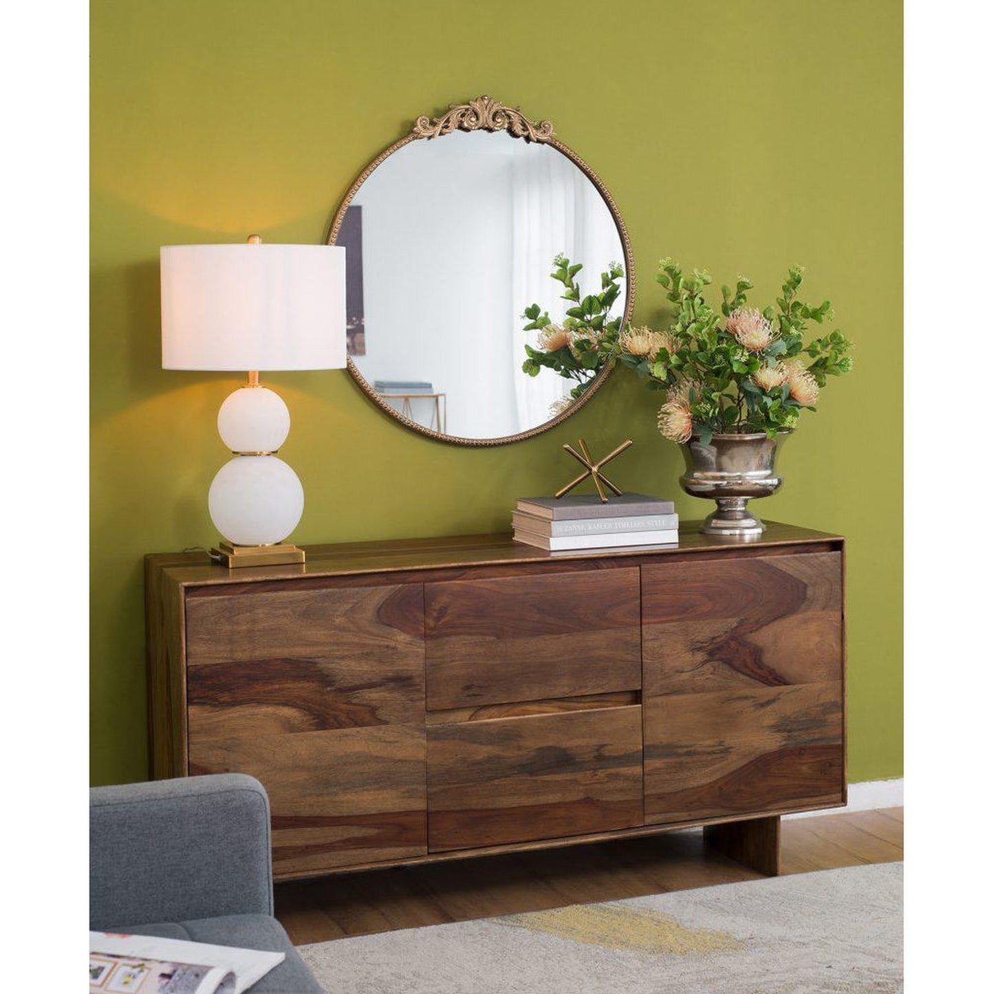 A&B Home Dia 30" x 32" Bundle of 20 Oval Shaped Gold Frame Wall-Mounted Mirror