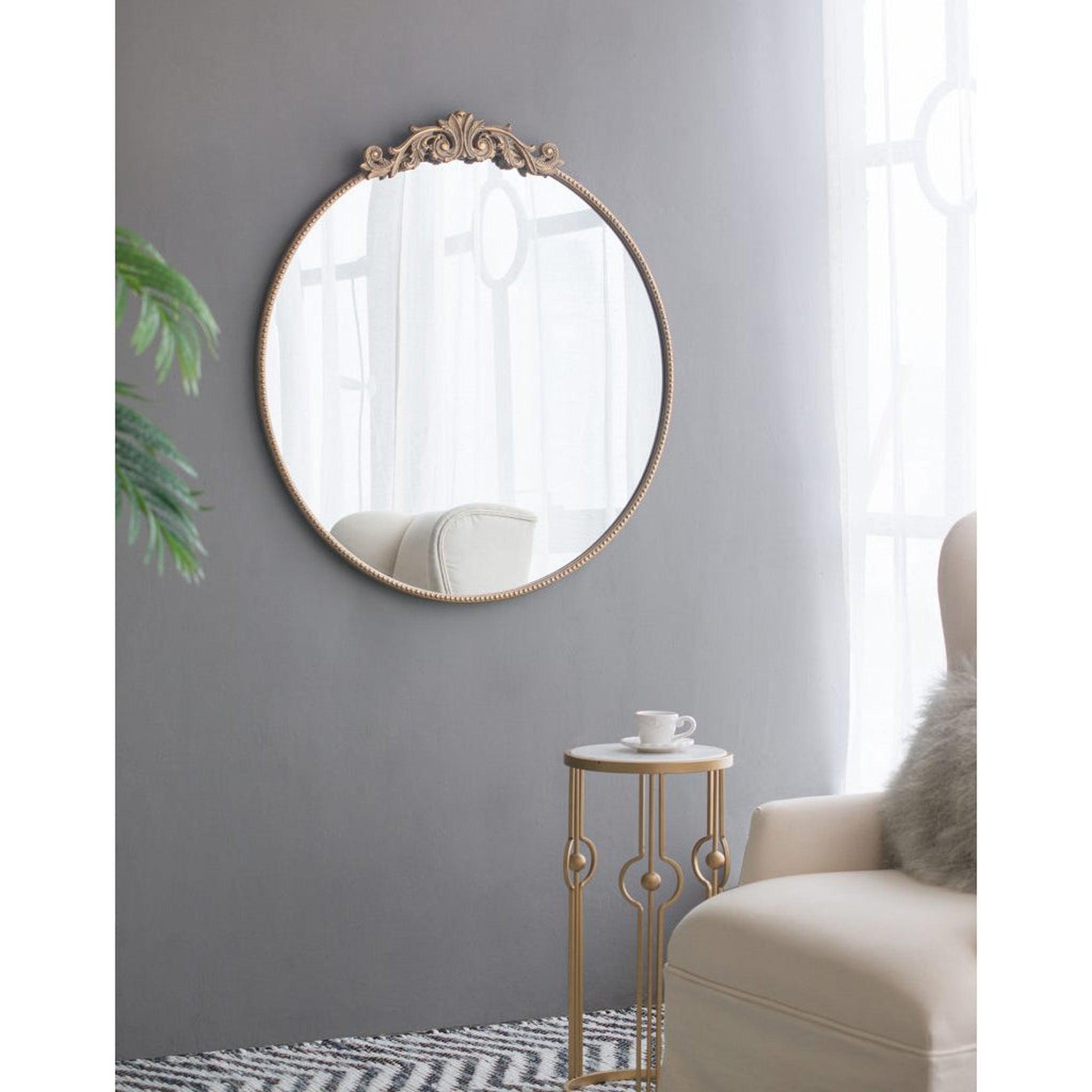 A&B Home Dia 36" x 39" Bundle of 15 Oval Shaped Gold Frame Wall-Mounted Mirror