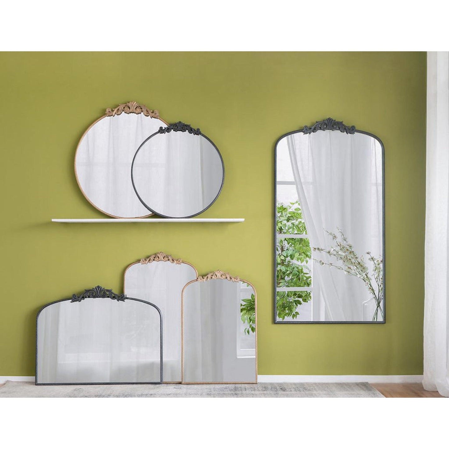 A&B Home Dia 36" x 39" Bundle of 15 Oval Shaped Gold Frame Wall-Mounted Mirror