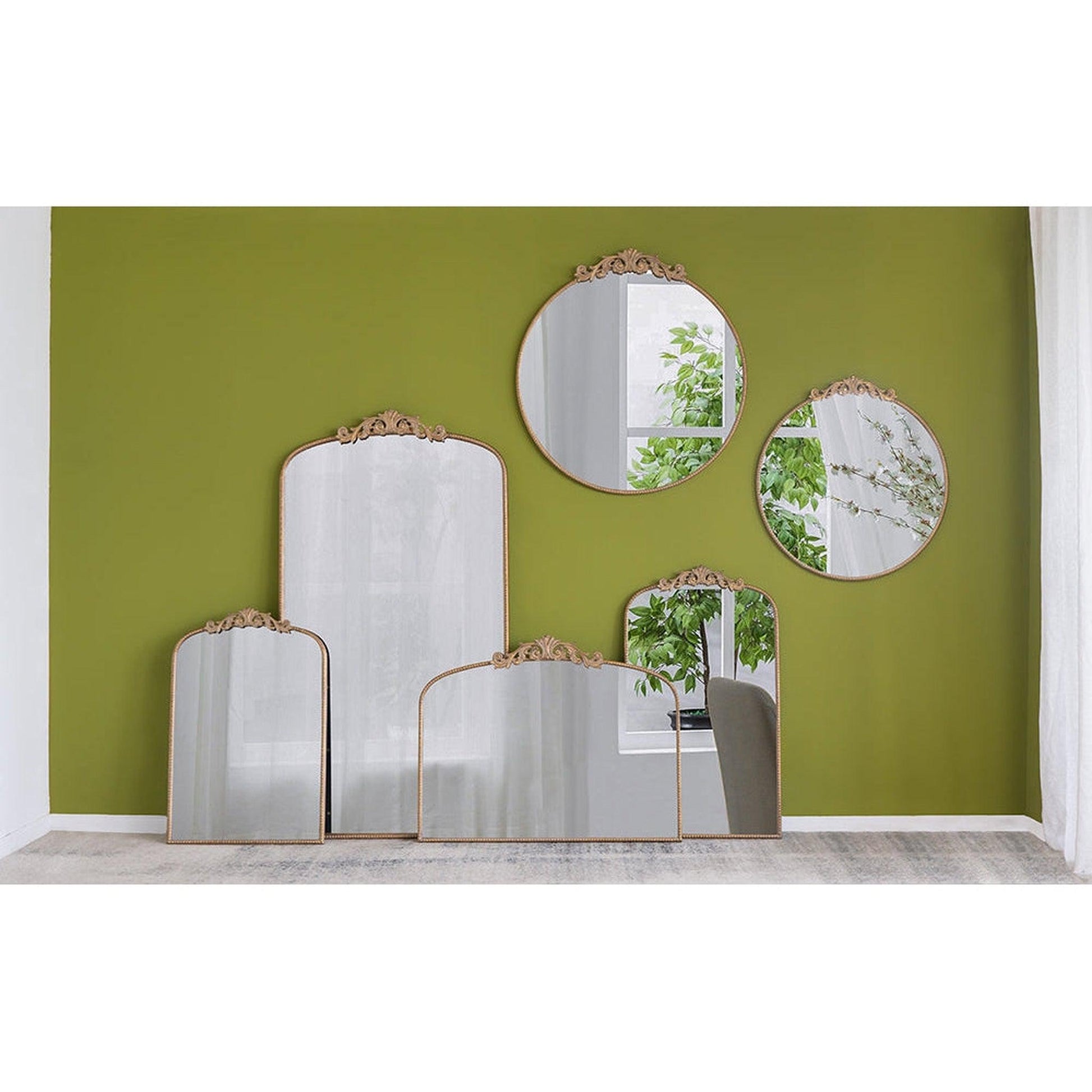 A&B Home Dia 36" x 39" Bundle of 15 Oval Shaped Gold Frame Wall-Mounted Mirror