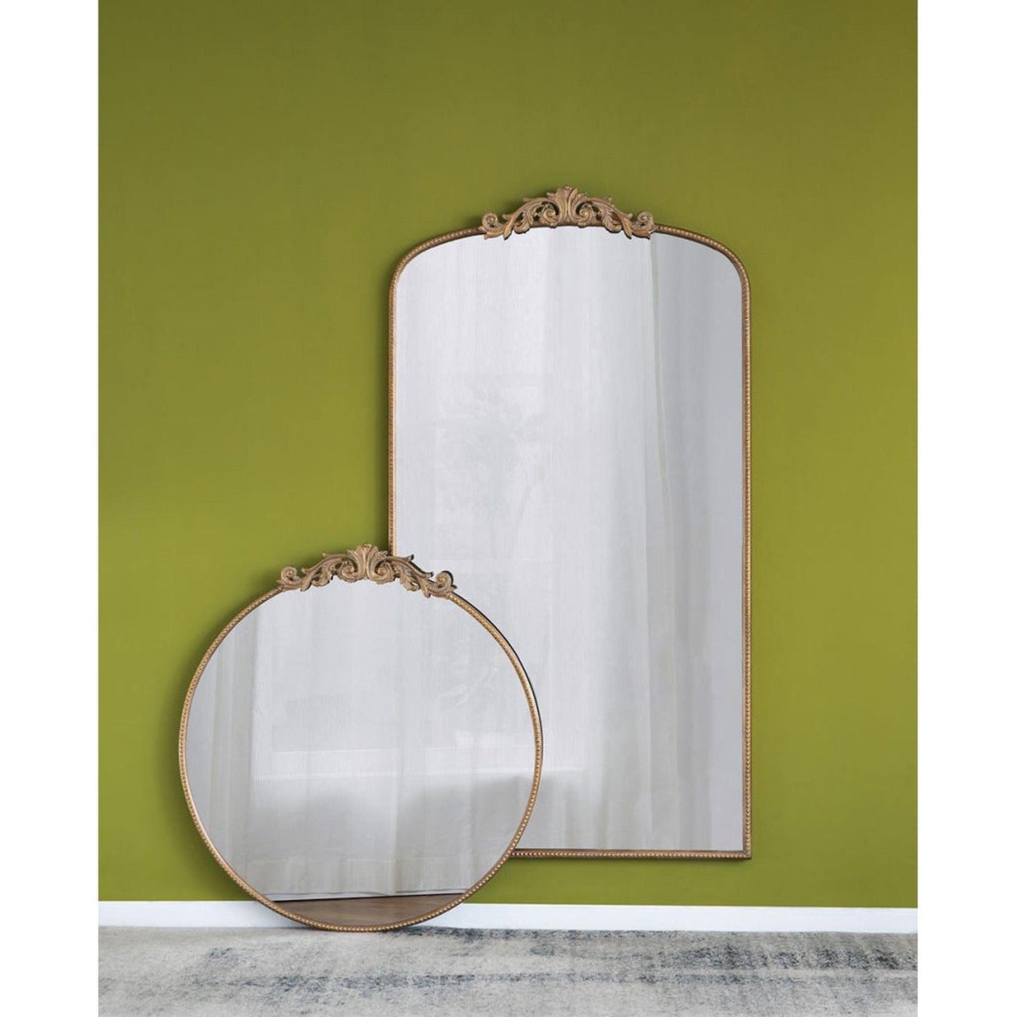 A&B Home Dia 36" x 39" Bundle of 15 Oval Shaped Gold Frame Wall-Mounted Mirror