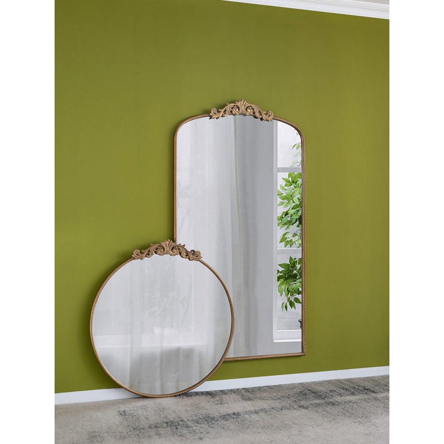 A&B Home Dia 36" x 39" Bundle of 15 Oval Shaped Gold Frame Wall-Mounted Mirror