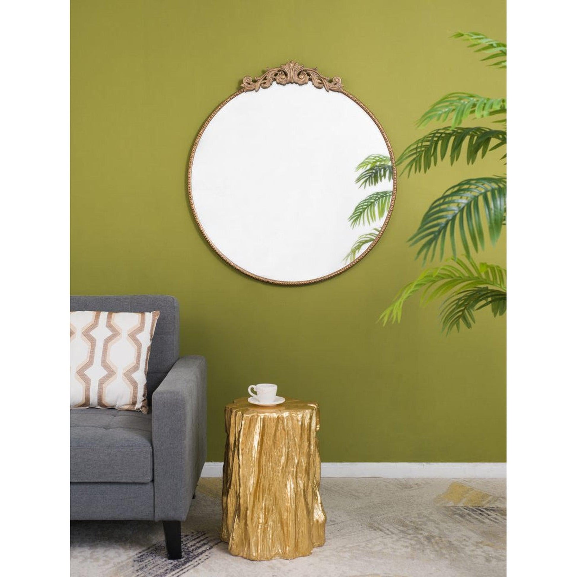 A&B Home Dia 36" x 39" Bundle of 15 Oval Shaped Gold Frame Wall-Mounted Mirror