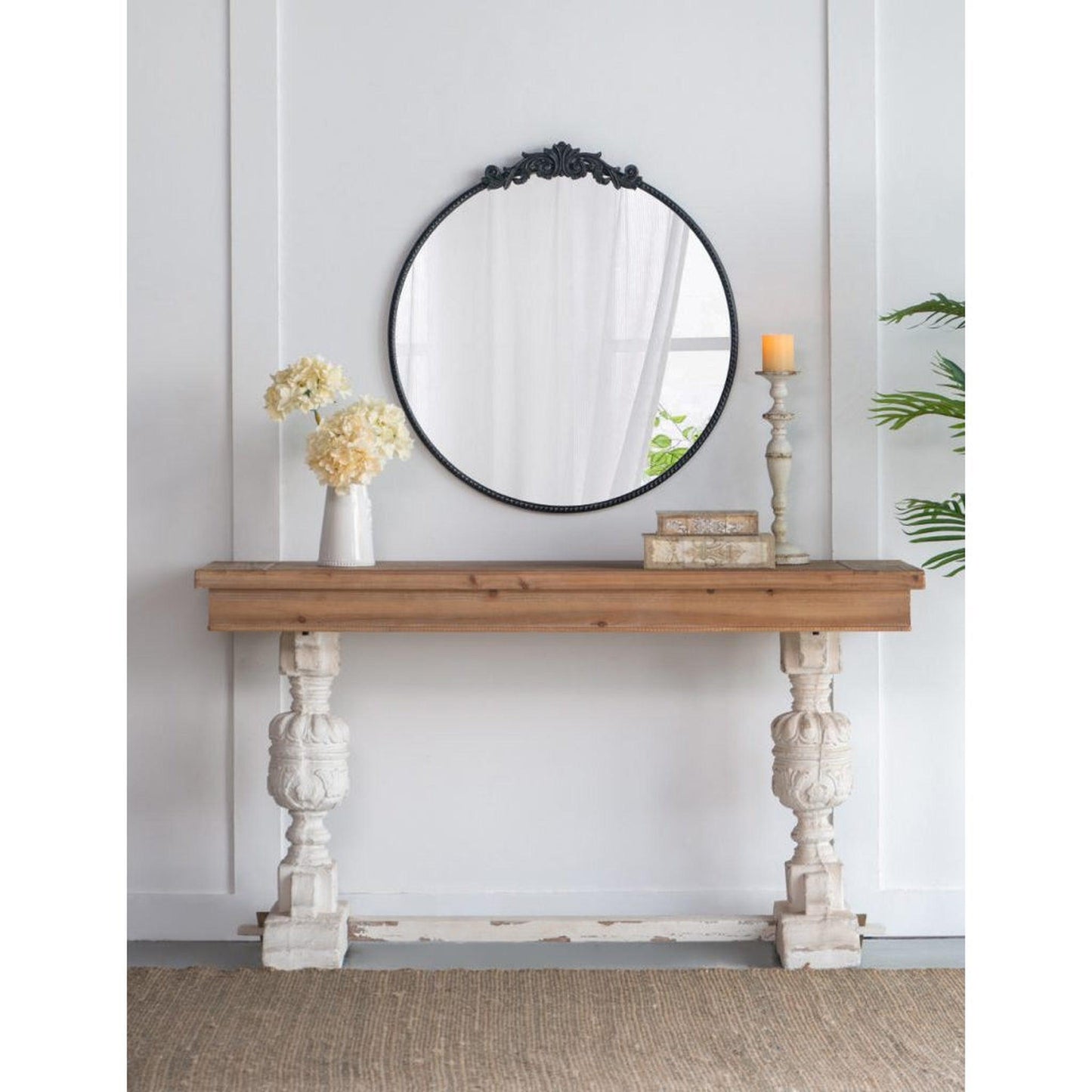 A&B Home Dia 39" x 36" Bundle of 10 Round Black Metal Frame Wall-Mounted Mirror