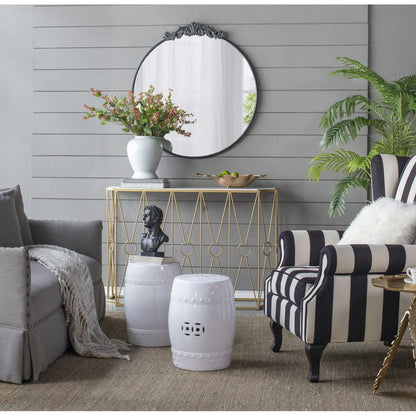 A&B Home Dia 39" x 36" Bundle of 15 Round Black Metal Frame Wall-Mounted Mirror
