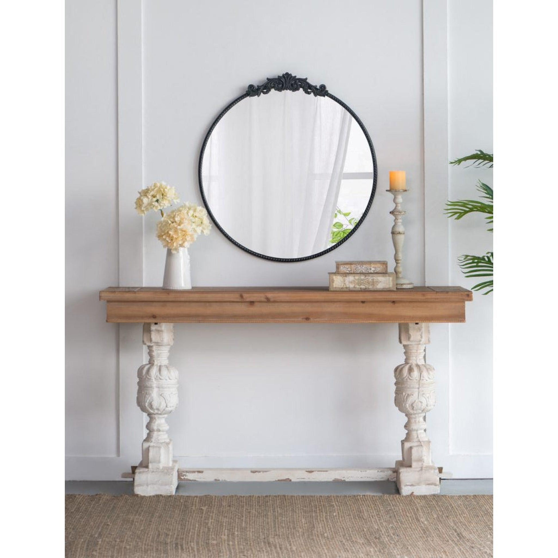 A&B Home Dia 39" x 36" Bundle of 15 Round Black Metal Frame Wall-Mounted Mirror
