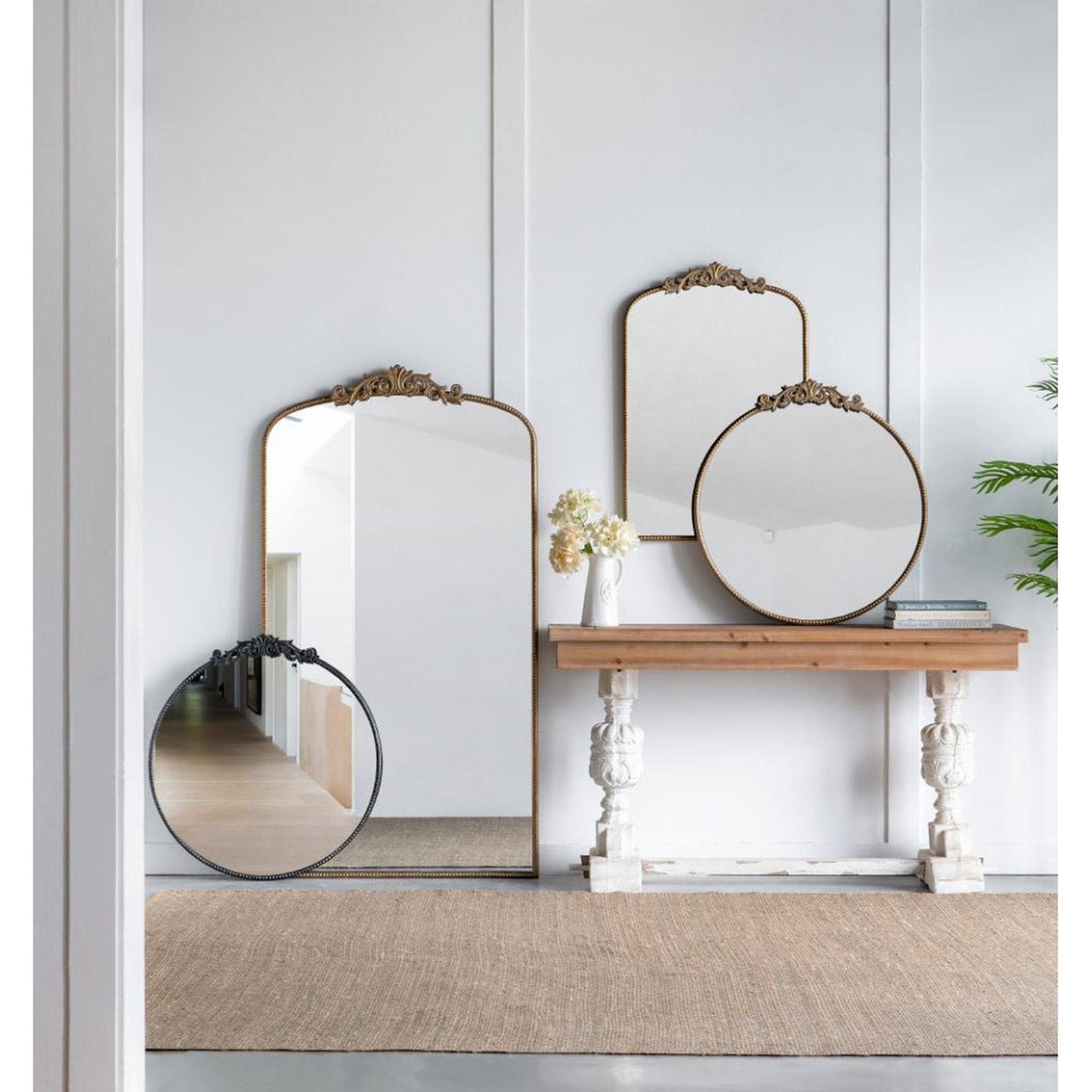 A&B Home Dia 39" x 36" Bundle of 15 Round Black Metal Frame Wall-Mounted Mirror