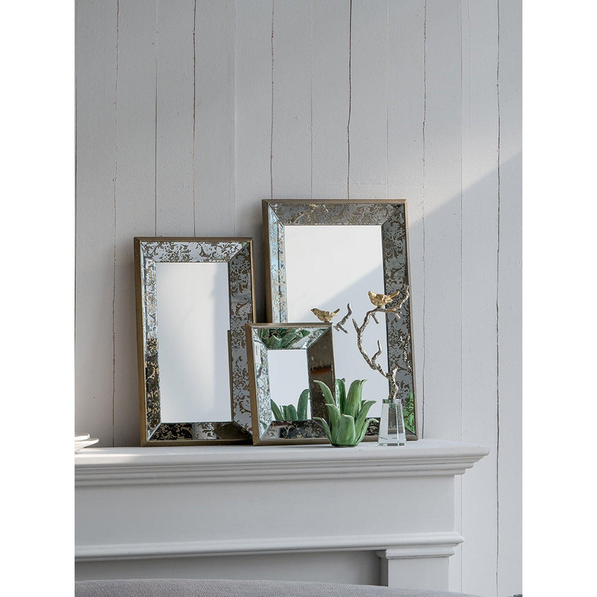 A&B Home Dorthea 10" x 12" Bundle of 96 Rectangular Shaped Accent Wood Frame Wall-Mounted Mirror
