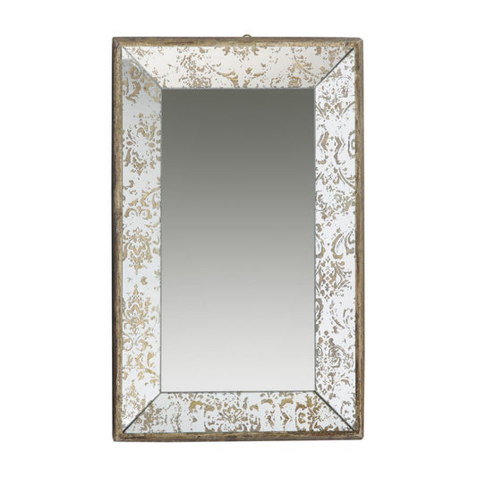 A&B Home Dorthea 20" x 12" Bundle of 41 Rectangular Weathered Pattern Frame Wall-Mounted Mirror