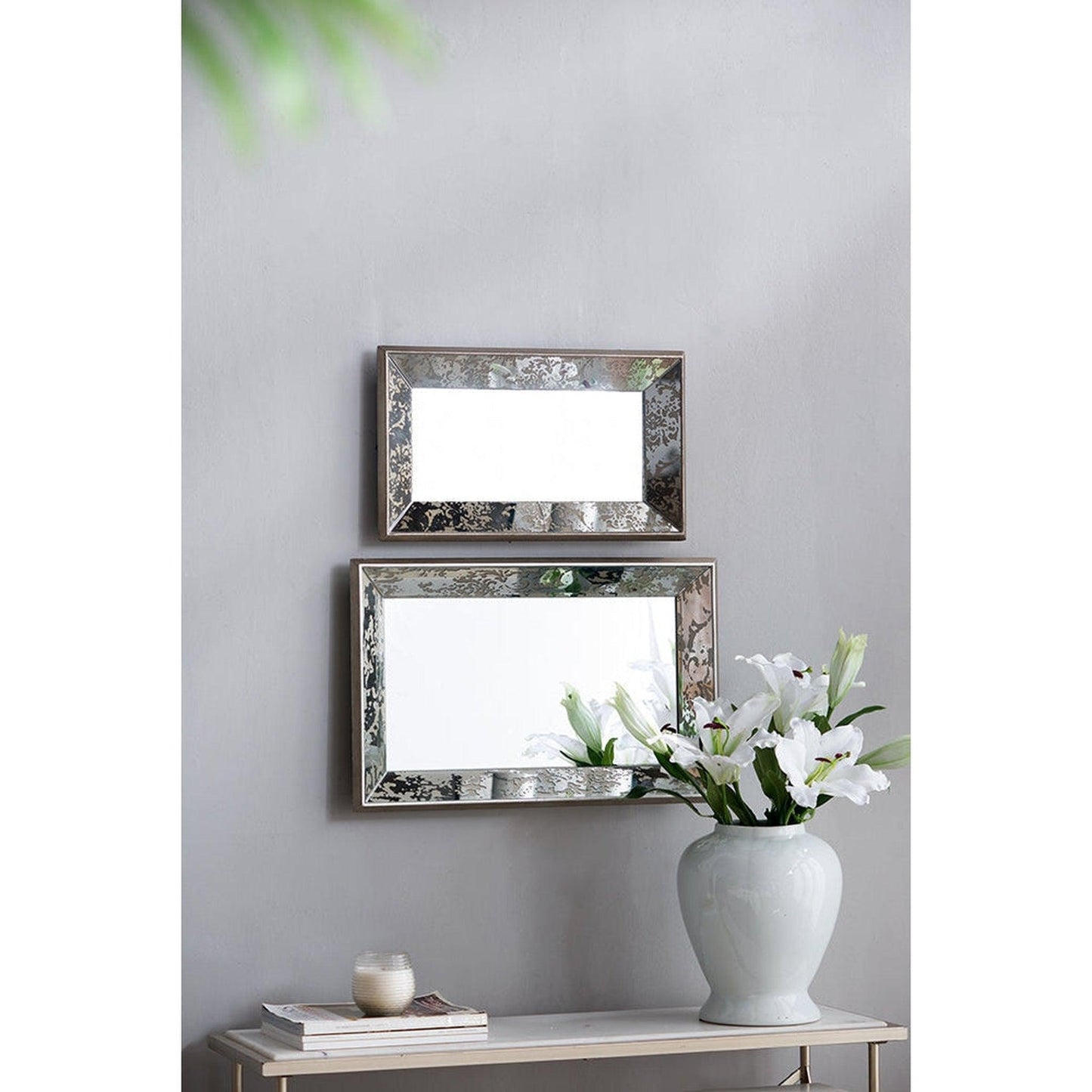 A&B Home Dorthea 24" x 16" Bundle of 28 Rectangular Decorative Style Wood Frame Wall-Mounted Mirror