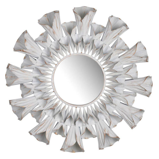 A&B Home Ellie 24" x 24" Bundle of 15 Sunburst White Metal Frame Wall-Mounted Mirror