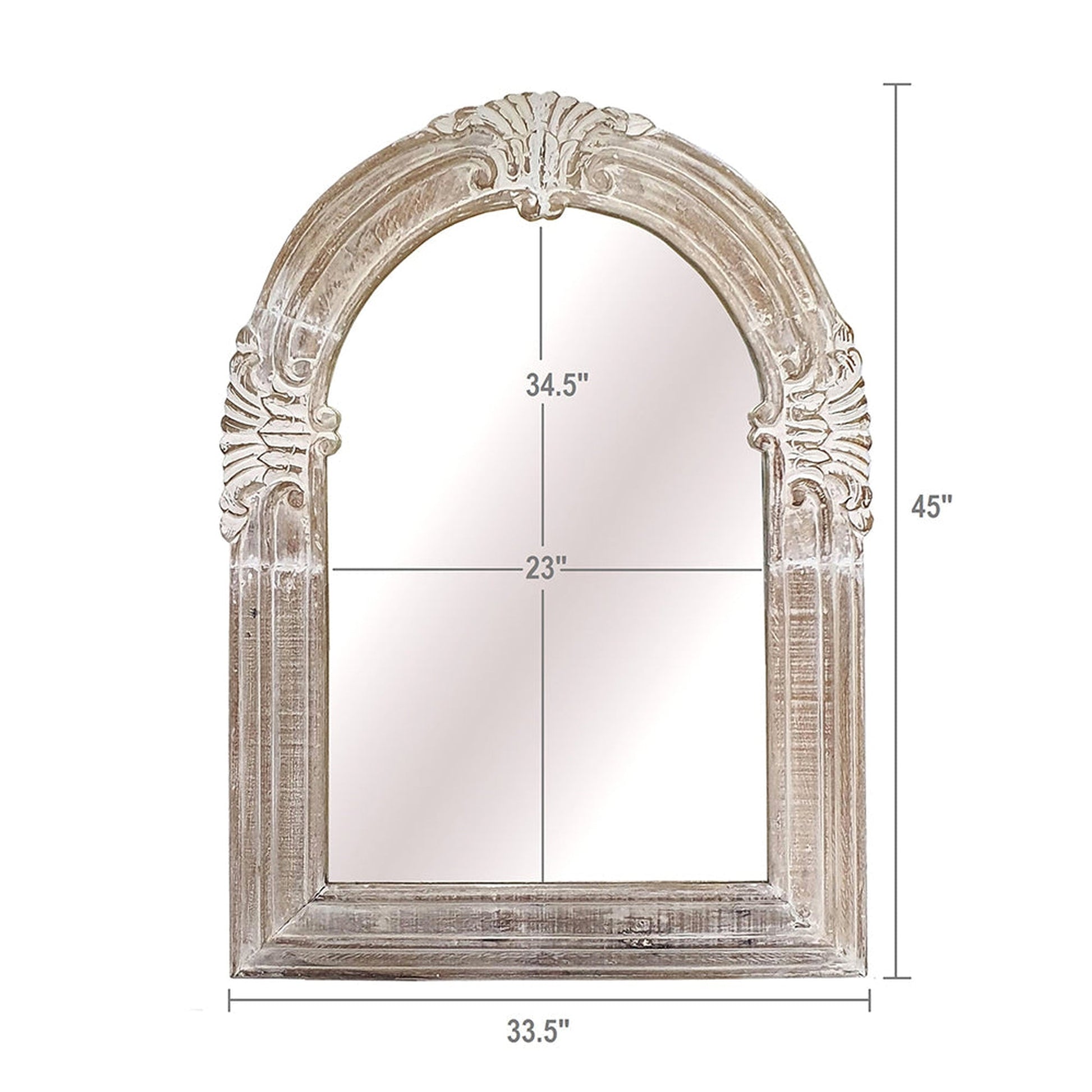 A&B Home Emma 33" x 45" Bundle of 6 Arch Shaped Mango Wood Frame Wall-Mounted Mirror