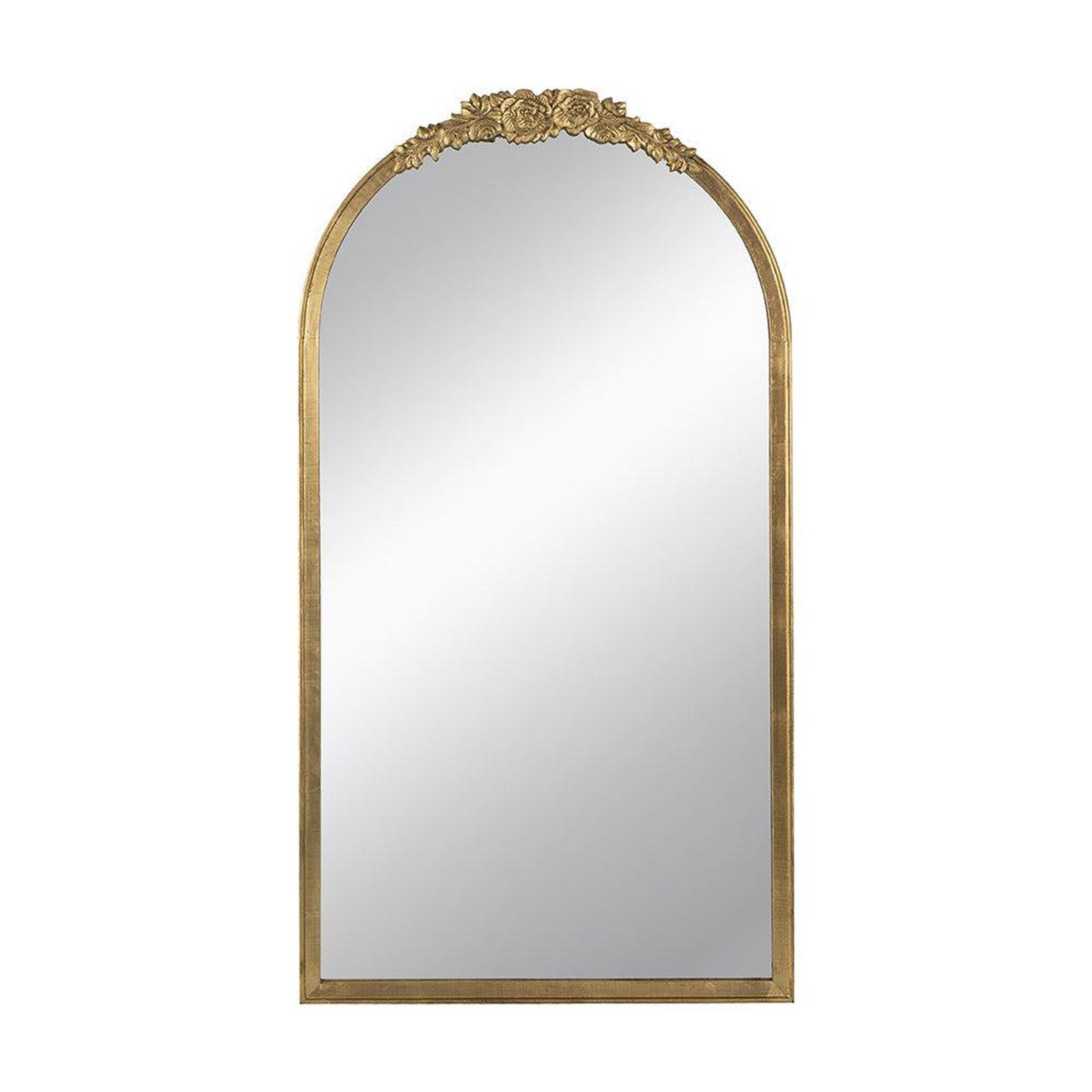 A&B Home Etienne 27" x 52" Bundle of 12 Arched Gold Wooden Frame Floor Mirror