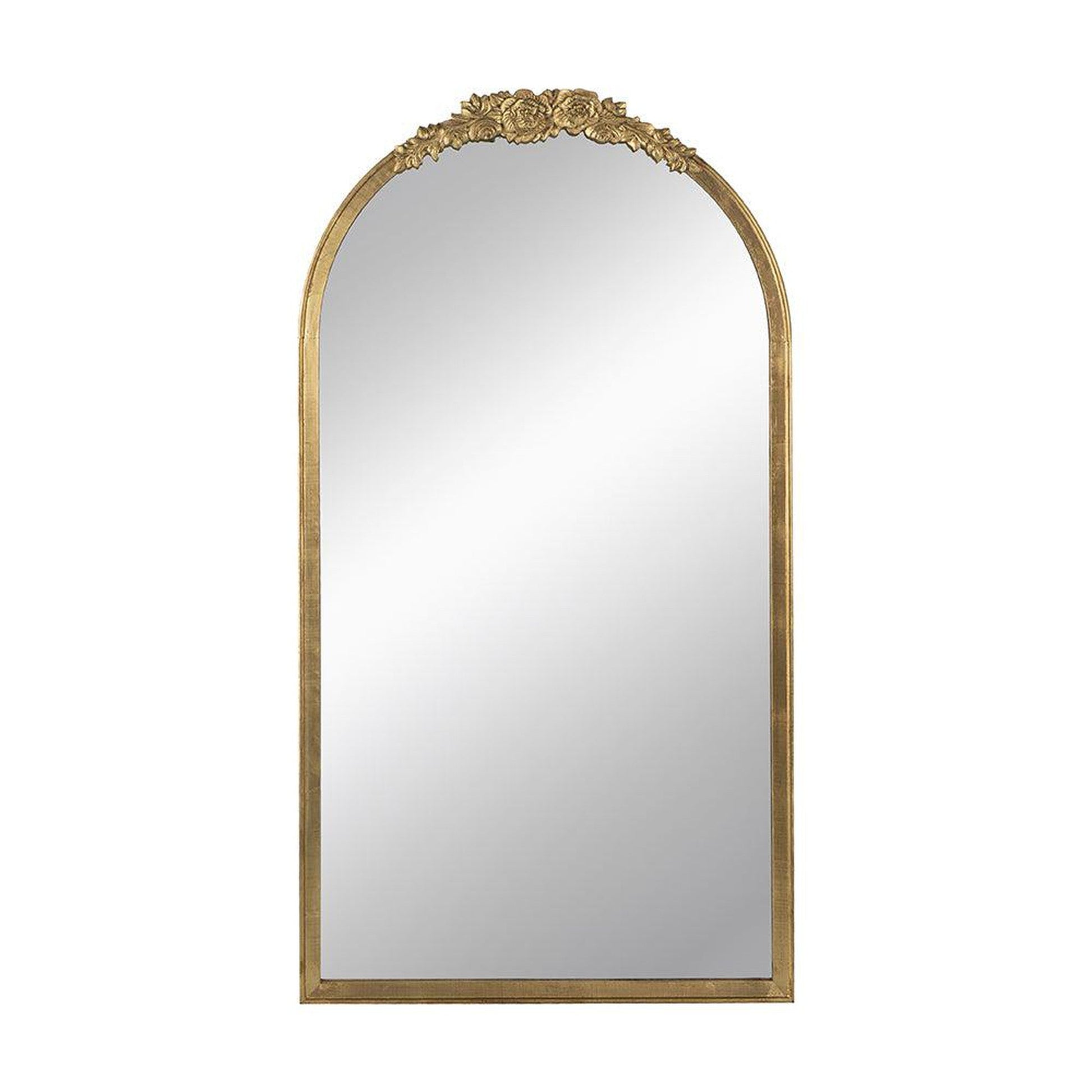 A&B Home Etienne 27" x 52" Bundle of 12 Arched Gold Wooden Frame Floor Mirror