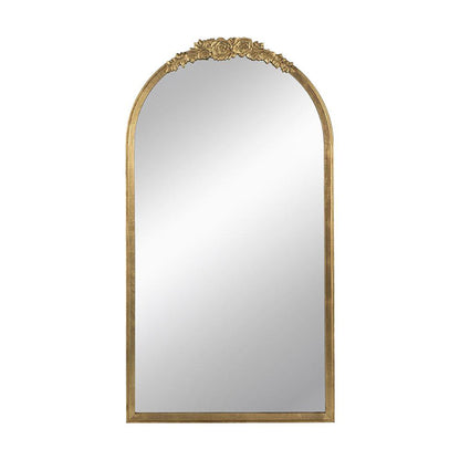 A&B Home Etienne 27" x 52" Bundle of 12 Arched Gold Wooden Frame Floor Mirror