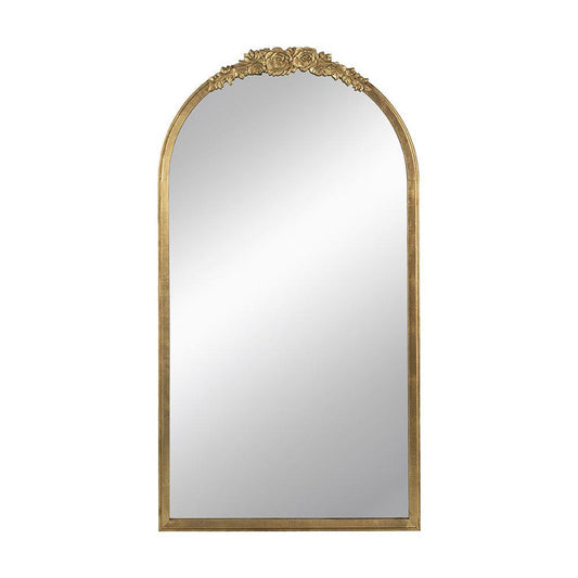 A&B Home Etienne 27" x 52" Bundle of 12 Arched Gold Wooden Frame Floor Mirror