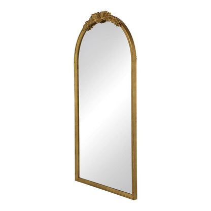 A&B Home Etienne 27" x 52" Bundle of 8 Arched Gold Wooden Frame Floor Mirror
