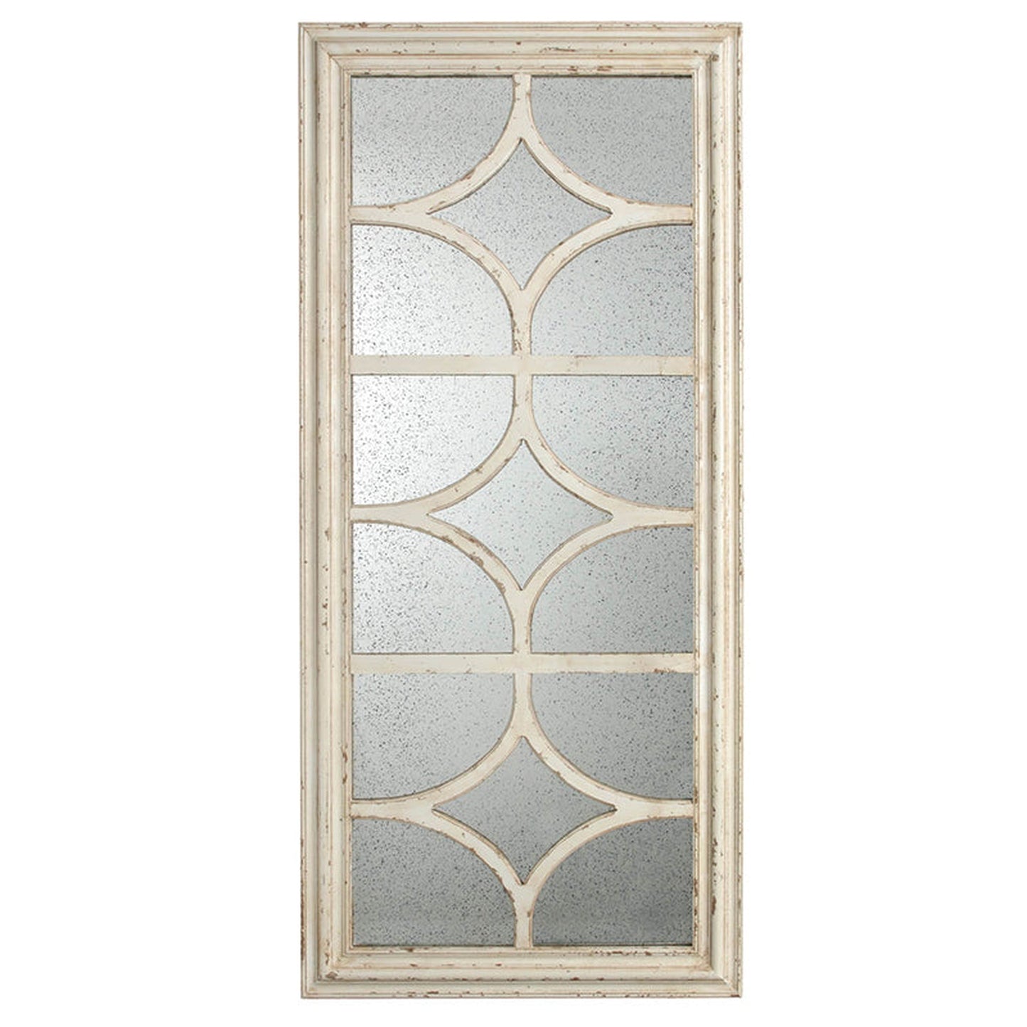 A&B Home Glister 28" x 59" Bundle of 8 Rectangular Cream Wooden Frame Wall-Mounted Mirror