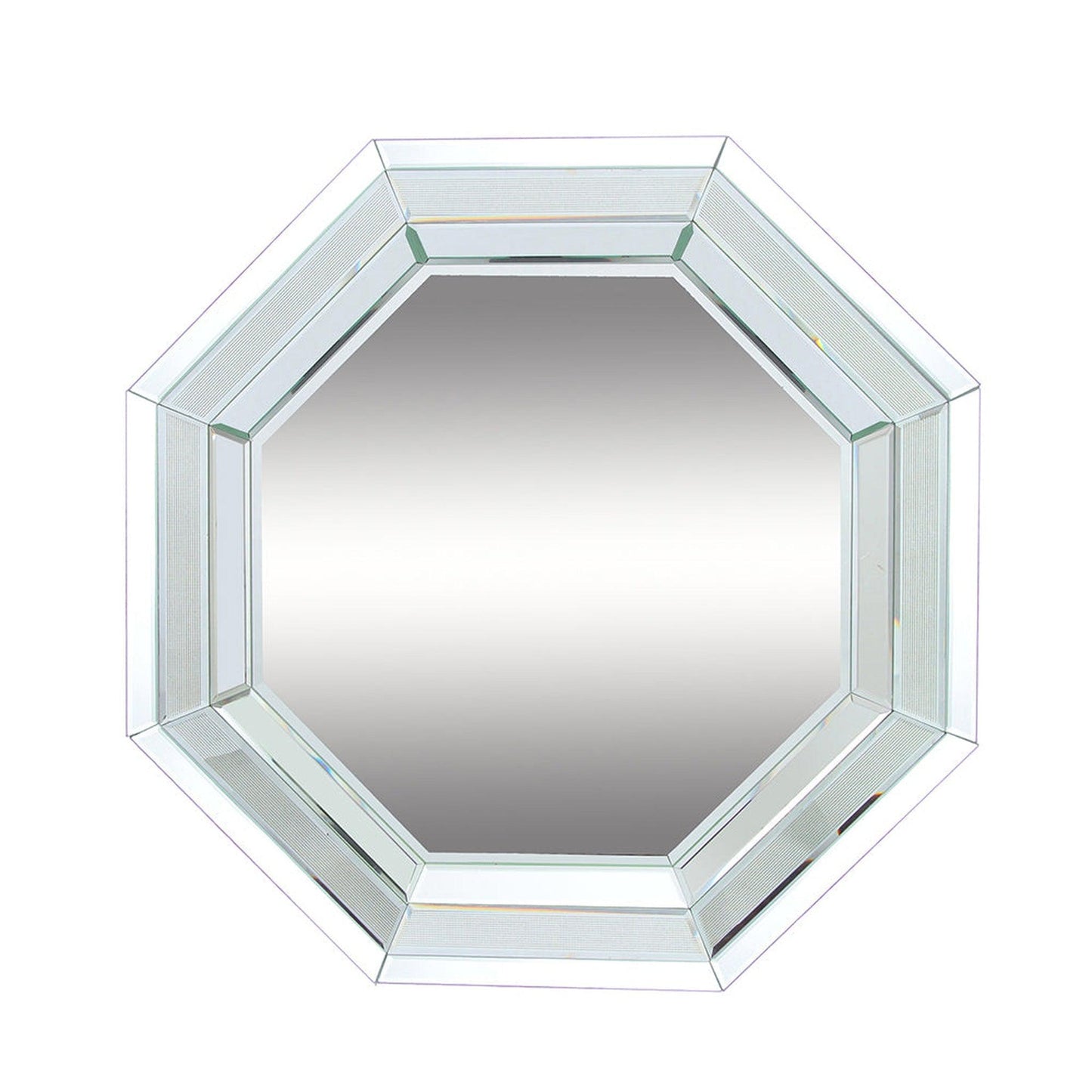 A&B Home Glitz 28" x 28" Bundle of 10 Hexagonal Silver Frame Wall-Mounted Mirror