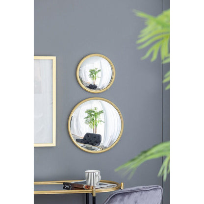 A&B Home Hannes 10" x 10" Bundle of 23 Convex Shaped Gold Metal Frame Wall-Mounted Mirror