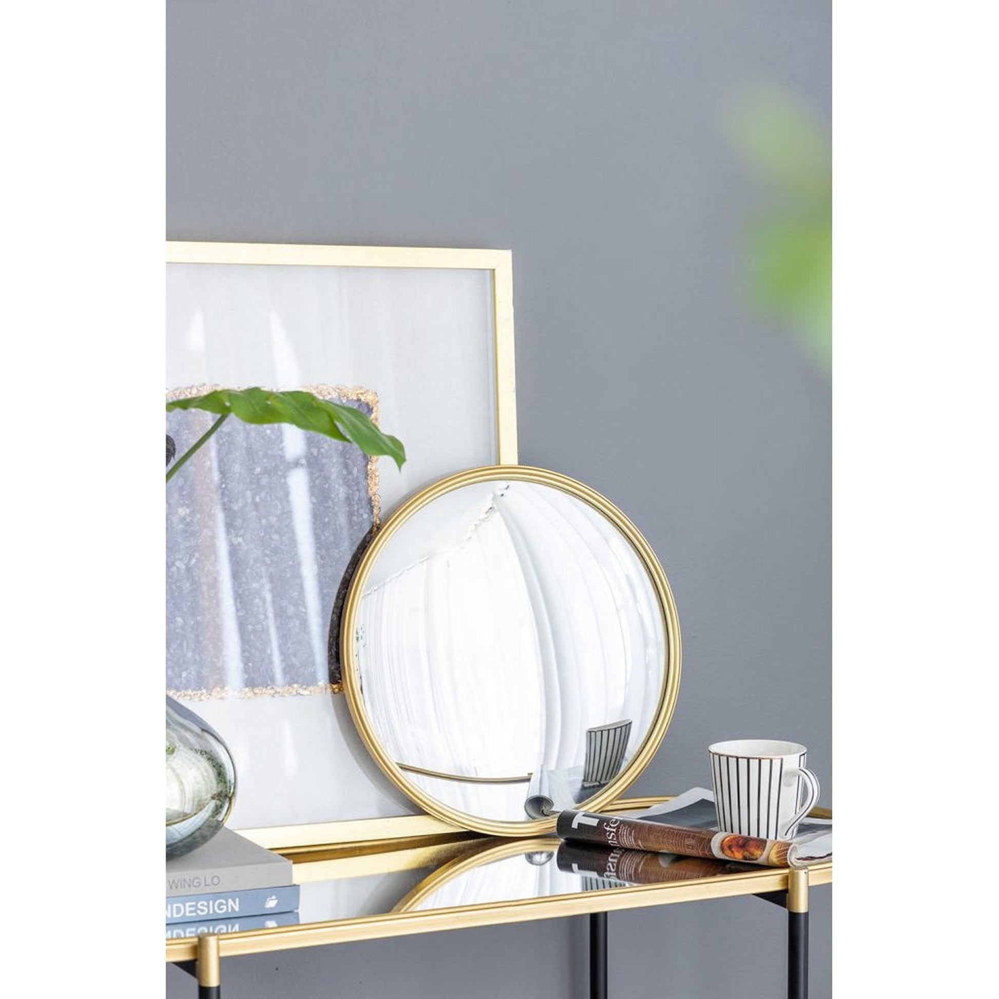 A&B Home Hannes 15" x 15" Bundle of 17 Convex Shaped Gold Metal Frame Wall-Mounted Mirror