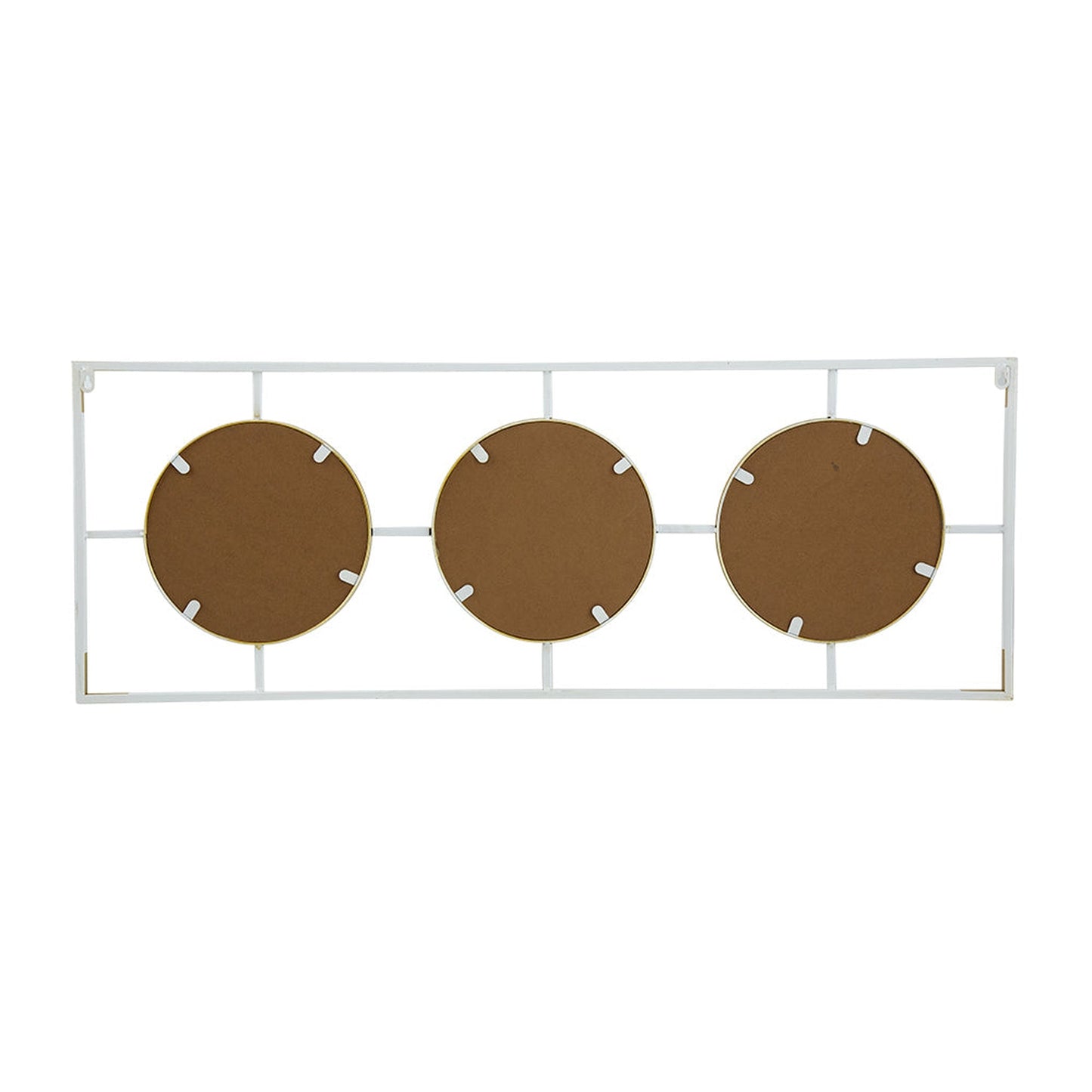 A&B Home Hannes 43" x 16" Bundle of 16 Three Round Gold and White Metal Frame Wall-Mounted Mirror