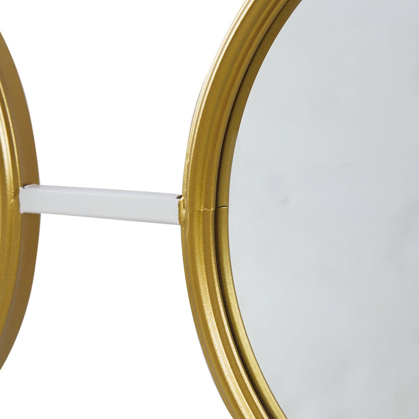 A&B Home Hannes 43" x 16" Bundle of 16 Three Round Gold and White Metal Frame Wall-Mounted Mirror