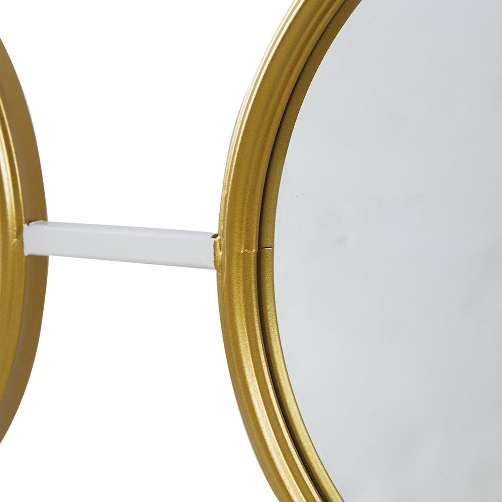 A&B Home Hannes 43" x 16" Bundle of 16 Three Round Gold and White Metal Frame Wall-Mounted Mirror