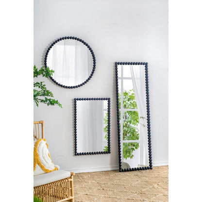 A&B Home Harley 32" x 32" Bundle of 11 Round Black Beaded Metal Framed Wall-Mounted Mirror