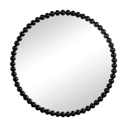A&B Home Harley 32" x 32" Bundle of 11 Round Black Beaded Metal Framed Wall-Mounted Mirror