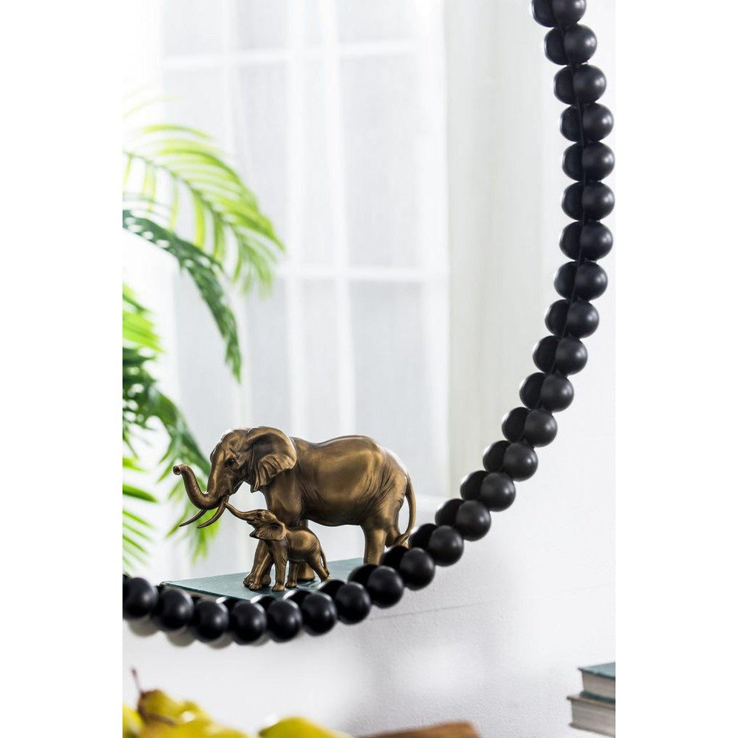 A&B Home Harley 32" x 32" Bundle of 16 Round Black Beaded Metal Framed Wall-Mounted Mirror