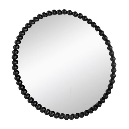A&B Home Harley 32" x 32" Bundle of 16 Round Black Beaded Metal Framed Wall-Mounted Mirror