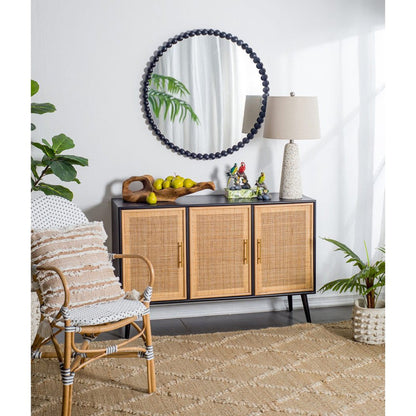 A&B Home Harley 32" x 32" Bundle of 16 Round Black Beaded Metal Framed Wall-Mounted Mirror