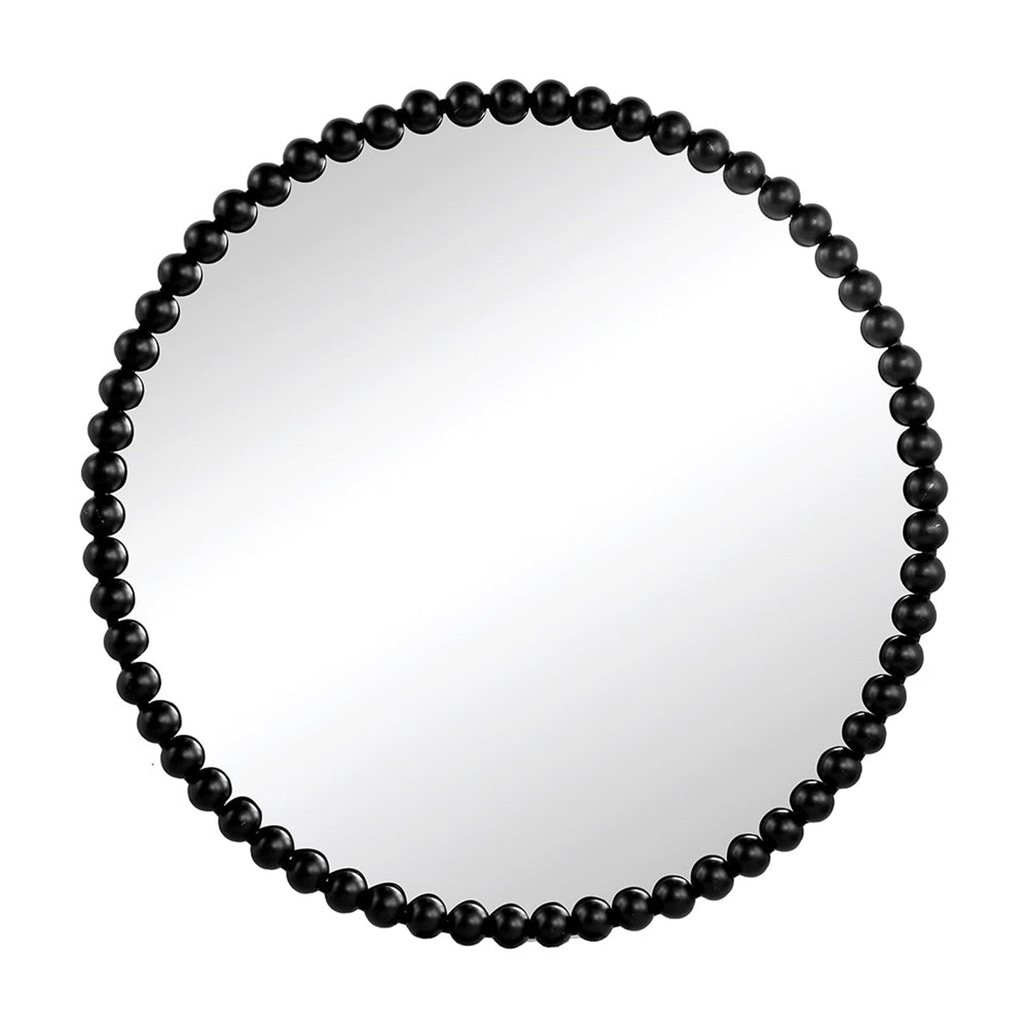 A&B Home Harley 32" x 32" Bundle of 16 Round Black Beaded Metal Framed Wall-Mounted Mirror