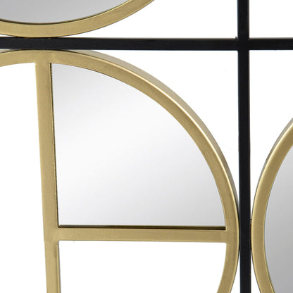 A&B Home Harley 36" x 36" Bundle of 12 Squared Shaped Black Metal Frame Wall-Mounted With Nine Circular Gold Round Mirrors